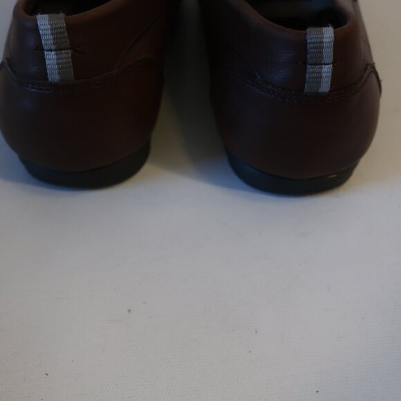 Mens Salvatore Ferragamo Brown Leather Flats Loafers Shoes 8.5 EE/EEE